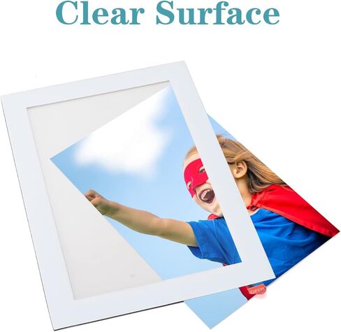 CRUGLA 8x10 White Magnetic Picture Frames for Refrigerator 12 Packs, Modified Magnetic Sheet with Self Adhesive Backing, 8 by 10 Magnetic Photo Craft Frame Set for Glass Window Door Cubicle in Kuwait
