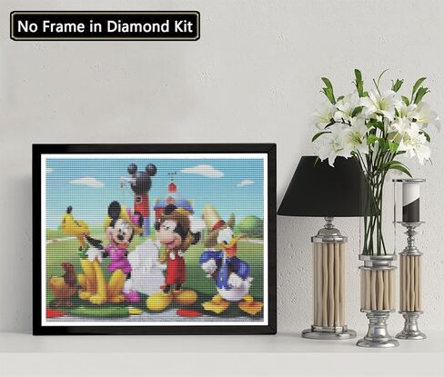 Palodio DIY الفأر الكرتون الماس اللوحة بواسطة عدد مجموعات للبالغين والأطفال، 12 × 16 بوصة اللوحة عبر غرزة الحفر الكامل الكريستال حجر الراين التطريز صور الفنون الحرفية لديكور المنزل هدية ديكور in Kuwait