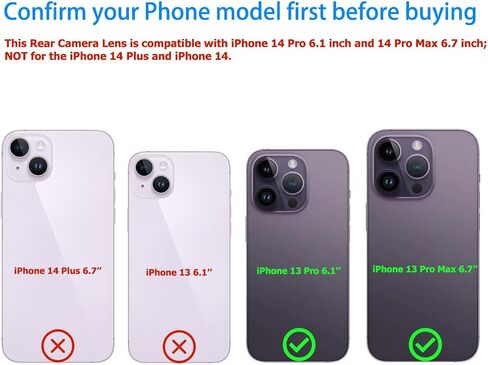 استبدال عدسة الكاميرا الخلفية مع مجموعة أدوات إصلاح وإصلاح مثبتة مسبقًا لهاتف iPhone 13 Pro 6.1 بوصة وiPhone 13 Pro Max 6.7 بوصة in Saudi Arabia