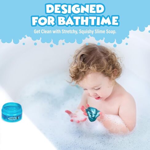 لعبة الاستحمام بالصابون للأطفال من Tub Works™ Super Goo Bath Slime™، 6 عبوات | صابون سلايم مطاطي واسفنجي لحمام الأطفال | روائح منعشة بطعم الفواكه | غير سامة | ألعاب استحمام حسية ممتعة للأطفال والرضع in Kuwait