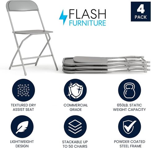طاولة بطاقات قابلة للطي من Flash Furniture Madelyn - طاولة بطاقات مربعة قابلة للطي باللون الأسود - طاولة محمولة بأرجل قابلة للطي in Kuwait