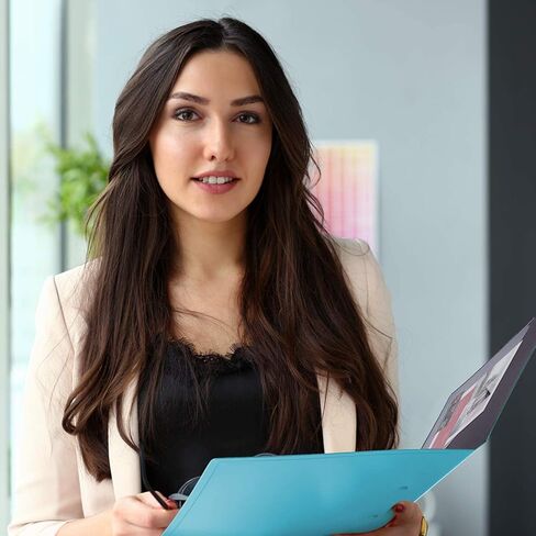 CRANBURY Punchless Clamp Binder Folder (Sky Blue) - 8.5x11 Ringless Binder with Metal Clip and Poly Covers, Holds 100 Letter Size Pages, Documents, Colored Swing Clamp Binder for Work or Home in Kuwait