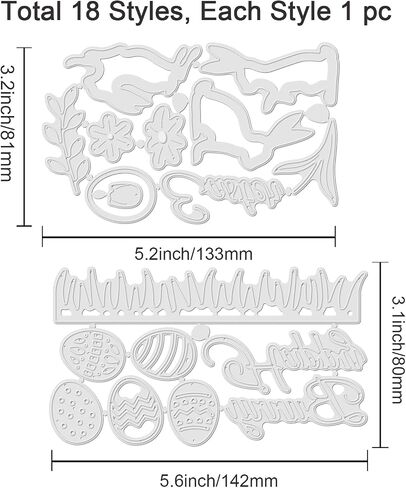 INFUNLY Bunny Die Cuts for Card Making Easter Egg Die Cut Label Metal Cutting Die Flowers Embossing Stencil Template Tool for Easter Day DIY Scrapbooking and Photo Album Card Craft Decoration in Saudi Arabia