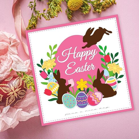INFUNLY Bunny Die Cuts for Card Making Easter Egg Die Cut Label Metal Cutting Die Flowers Embossing Stencil Template Tool for Easter Day DIY Scrapbooking and Photo Album Card Craft Decoration in Saudi Arabia