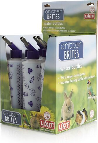 Lixit Corporation SLX0535 12-Pack Critter Brites Small Animal Water Bottles, 8-Ounce, Day Glow in Saudi Arabia