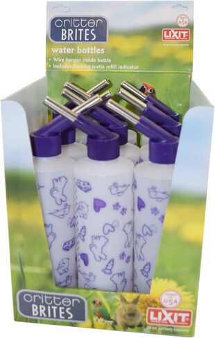 Lixit Corporation SLX0535 12-Pack Critter Brites Small Animal Water Bottles, 8-Ounce, Day Glow in Saudi Arabia