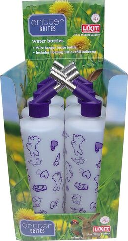 Lixit Corporation SLX0535 12-Pack Critter Brites Small Animal Water Bottles, 8-Ounce, Day Glow in Saudi Arabia
