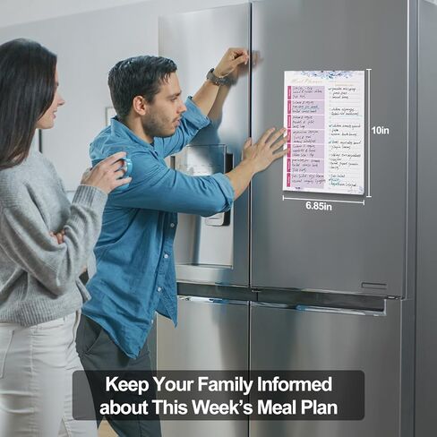 مخطط وجبات مغناطيسي للثلاجة، وسادة مغناطيسية لقائمة البقالة للثلاجة، 52 ورقة غير مؤرخة، وسادة تخطيط الوجبات مع قائمة تسوق قابلة للتمزيق، تبسيط قائمتك الأسبوعية وتقليل نفايات الطعام باستخدام وسادات قائمة البقالة (مخطط الوجبات/أزرق) in Kuwait