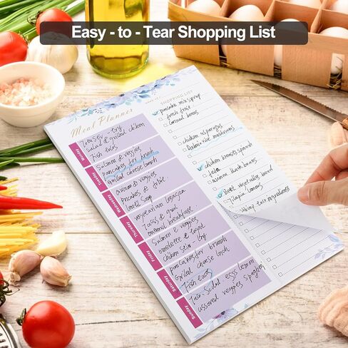 مخطط وجبات مغناطيسي للثلاجة، وسادة مغناطيسية لقائمة البقالة للثلاجة، 52 ورقة غير مؤرخة، وسادة تخطيط الوجبات مع قائمة تسوق قابلة للتمزيق، تبسيط قائمتك الأسبوعية وتقليل نفايات الطعام باستخدام وسادات قائمة البقالة (مخطط الوجبات/أزرق) in Kuwait