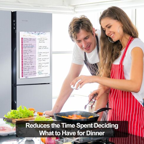 مخطط وجبات مغناطيسي للثلاجة، وسادة مغناطيسية لقائمة البقالة للثلاجة، 52 ورقة غير مؤرخة، وسادة تخطيط الوجبات مع قائمة تسوق قابلة للتمزيق، تبسيط قائمتك الأسبوعية وتقليل نفايات الطعام باستخدام وسادات قائمة البقالة (مخطط الوجبات/أزرق) in Kuwait
