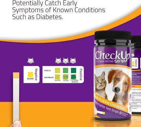 شرائط اختبار البول للقطط والكلاب من CheckUp UTI - اكتشاف درجة الحموضة والنيتريت وخلايا الدم البيضاء × 50 in Kuwait