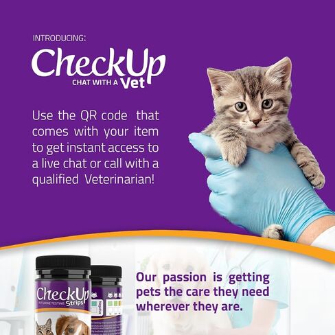شرائط اختبار البول للقطط والكلاب من CheckUp UTI - اكتشاف درجة الحموضة والنيتريت وخلايا الدم البيضاء × 50 in Kuwait