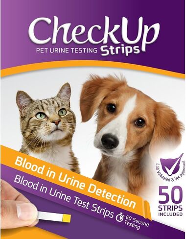 شرائط اختبار البول للقطط والكلاب من CheckUp UTI - اكتشاف درجة الحموضة والنيتريت وخلايا الدم البيضاء × 50 in Kuwait