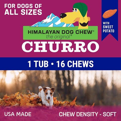 CHURRO Pumpkin and Cheese Treats | Cheese Churro | Lactose Free - Gluten Free - Grain Free | USA Made | for All Breeds | 16 x 6 inch Churros | Pumpkin in Saudi Arabia