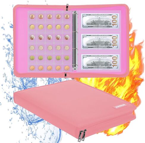 Coin Collection Book Holder for Collectors, 300 Pockets Fireproof Coins Collection Album & 36 Sleeves Money Storage Case for Coin Currency Collection Supplies, Bill, Pennies, Quarters, Stamp in Saudi Arabia