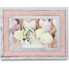 Pavilion Gift Company Glorious Occasions Pink Crystal Wedding Bridesmaids Picture Frame, 6" x 4", Peach