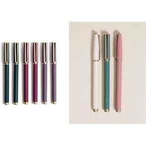 U Brands Catalina Felt Tip Pens, Set of 6, Assorted Colors with Gold Details, Medium (0.7 mm) Point, Assorted Color Ink