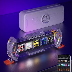 Divoom Times Gate - Cyberpunk Gaming Setup Digital Clock with Smart APP Control, WiFi Connect, RGB LED Display, Personalized Dashboard, Pixel Art for Gaming Room & Office Decor(Sliver) in Kuwait