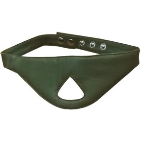 100% Real Genuine Leather Blackout Eye Mask Sleeping Position Bondage Fun for Men and Women Unisex Adjustable Yoga Blindfold (Black)