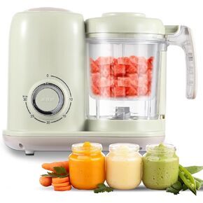 AMZBABYCHEF Baby Food Maker, 4 in 1 Baby Food Processor and Steamer, Puree Blender, Multifunctional Baby Puree Maker, Dishwasher Safe, White