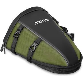 MOSISO Motorcycle Tail Bag Multifunctional Waterproof Polyester Storage Saddle Bag, 10L Outdoor Sports Motorbike Rear Seat Light Tank Bag Tool Carry Bag with Shoulder Strap, Army Green