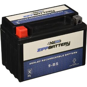 Chrome Battery YTX9-BS Maintenance Free Replacement Battery for ATV, Motorcycle, and Scooter: 12 Volts, 9 Amps, 8Ah, Nut and Bolt (T3) Terminal