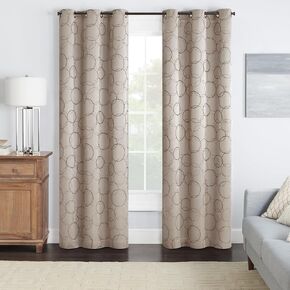 ECLIPSE Meridian Modern Blackout Thermal Grommet Window Curtain for Bedroom or Living Room (1 Panel), 42 in x 63 in, Linen
