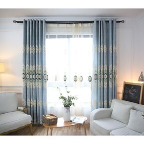 VOGOL Embroidered Curtains 84 inches Long, Grommet Window Treatment Voile Panel Drape for Living Room Kitchen, Two Panels, W54 x L84 inch in Kuwait