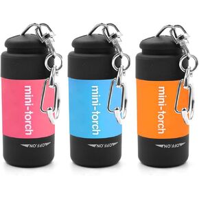UCEC Mini Keychain Flashlight, Travel Flashlight USB Torch Rechargeable Colorful LED Flashlight High-Powered Pocket Keychain Flashlights, 8 Pack