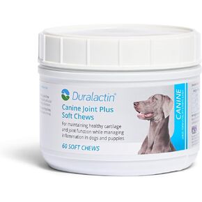 PRN Pharmacal Duralactin Canine Joint Plus - مكمل صحي مشترك للكلاب والجراء لدعم مستويات الغضاريف الصحية ووظيفة المفاصل مع المساعدة في إدارة الألم - 90 مضغًا ناعمًا