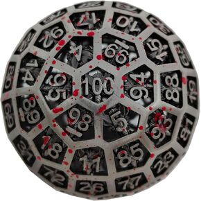 WZLHJRAR D100 DND Metal Hollow Dice D100 - Dungeon and Dragon Multi-Faced Dragon Dice D&D RPG Large Giant Table Game Dice Accessories 100-Side Magic MTG Dice - Leather Strap - Colorful