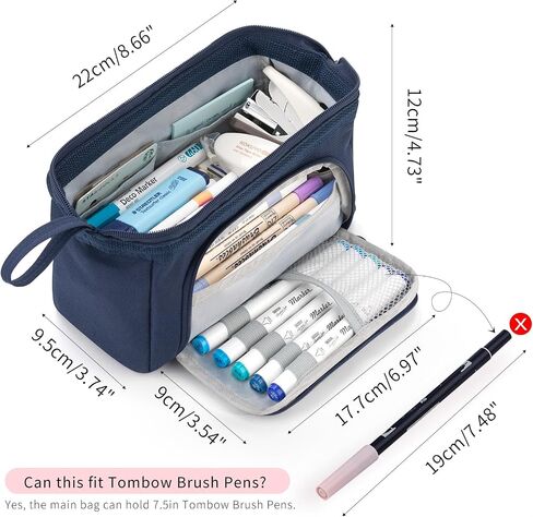 HVOMO Pencil Case Large Capacity Pencil Pouch Handheld Pen Bag Cosmetic Gift for Office School Teen Girl Boy Men Women Adult (Pink) in Saudi Arabia