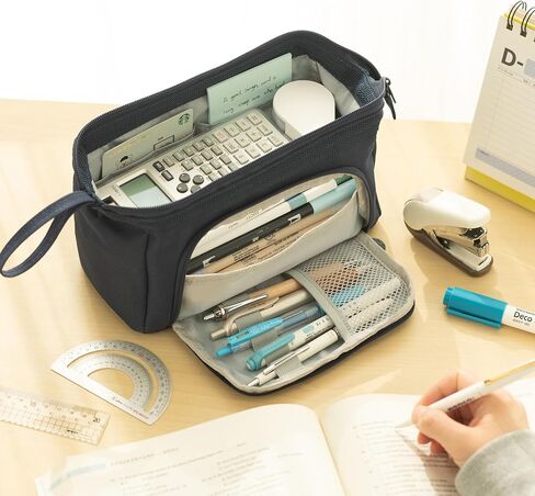 HVOMO Pencil Case Large Capacity Pencil Pouch Handheld Pen Bag Cosmetic Gift for Office School Teen Girl Boy Men Women Adult (Pink) in Saudi Arabia