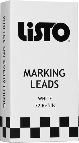 Bundle of Listo 1620 Marking Pencil/Grease Pencils/China Marking Pencils/Wax Pencils - White, Box of 12 With 72 Refills With Bonus Magnetic Memo Clip in Kuwait