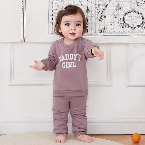 Toddler Newborn Baby Girl Fall Winter Outfits Long Sleeve Sweatshirt Tops Pants Headband 3Pcs Clothes Set in Saudi Arabia