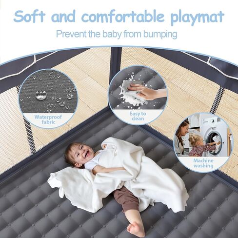 Jixrolyn Small Playpen for Babies and Toddlers, 36"x36", Soft Breathable Mesh, Anti-Slip Base, Mini Baby Play Yard with Pull-Up Ring in Saudi Arabia