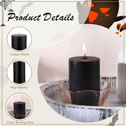 Lounsweer 12 Pieces Christmas Pillar Candles Unscented Candles Votive Candles Wax for Wedding Spa Holiday, Birthday, Home, Bath, Reception Decor, 2 x 3 Inch, 2 x 6 Inch, 2 x 8 Inch (White) in Saudi Arabia