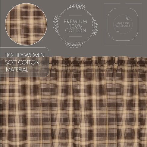 VHC 60 in. Scalloped Lined Valance in Brown and Tan in Saudi Arabia