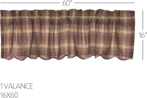 VHC 60 in. Scalloped Lined Valance in Brown and Tan in Saudi Arabia