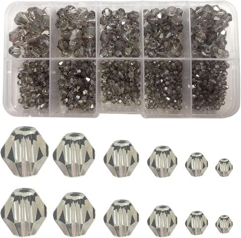 900 قطعة من الخرز الزجاجي الكريستالي الشفاف من Gocelyn، خرز كريستال رونديل، لوازم متنوعة، خرز فضفاض لصنع المجوهرات، نتائج الأساور والمعلقات (2 مم، 3 مم، 4 مم، 5 مم، 6 مم، 8 مم) in Kuwait