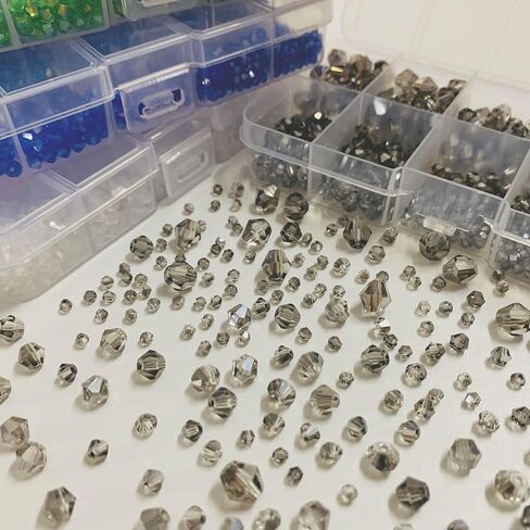 900 قطعة من الخرز الزجاجي الكريستالي الشفاف من Gocelyn، خرز كريستال رونديل، لوازم متنوعة، خرز فضفاض لصنع المجوهرات، نتائج الأساور والمعلقات (2 مم، 3 مم، 4 مم، 5 مم، 6 مم، 8 مم) in Kuwait