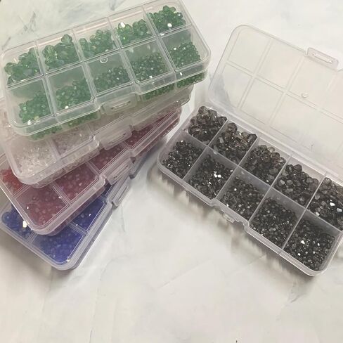 900 قطعة من الخرز الزجاجي الكريستالي الشفاف من Gocelyn، خرز كريستال رونديل، لوازم متنوعة، خرز فضفاض لصنع المجوهرات، نتائج الأساور والمعلقات (2 مم، 3 مم، 4 مم، 5 مم، 6 مم، 8 مم) in Kuwait