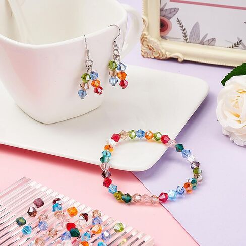 900 قطعة من الخرز الزجاجي الكريستالي الشفاف من Gocelyn، خرز كريستال رونديل، لوازم متنوعة، خرز فضفاض لصنع المجوهرات، نتائج الأساور والمعلقات (2 مم، 3 مم، 4 مم، 5 مم، 6 مم، 8 مم) in Kuwait