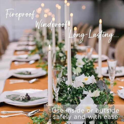 انشانتد سبيسز مجموعة من 10 شموع مدببة بدون لهب بمؤقت يومي مقاس 10 انش مع 20 بطارية ايه ايه وجهاز تحكم عن بعد بمؤقت يومي ووظائف تشغيل/ايقاف in Kuwait