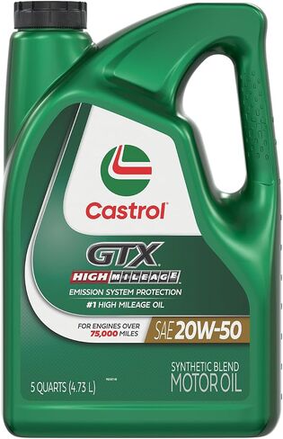Castrol GTX High Mileage 20W-50 Synthetic Blend Motor Oil, 5 Quarts in Saudi Arabia