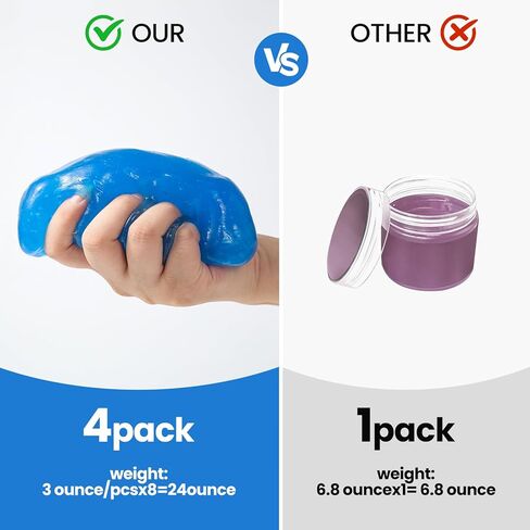 جل تنظيف السيارة من كاييت، طقم تنظيف السيارة مكون من 4 قطع، ملحقات مستلزمات تفاصيل السيارة للرجال والنساء، غبار حواف السيارة، منظف الشقوق، إزالة الشحوم والغبار، منظف لوحة المفاتيح النظيف. in Kuwait