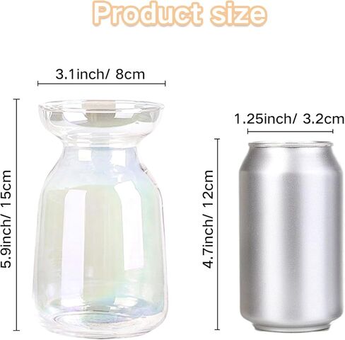 Gute Glass Vases for Decor, Flower Vase for Home Decor, Modern Decorative Flower Vase Centerpieces Living Room, Kitchen, Office Wedding or Gifts(Clear) in Kuwait