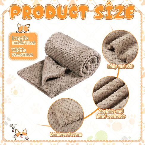 8 Pieces Dog Blanket, Soft Fuzzy Blankets for Puppy Fluffy Fleece Dog Blanket, Plush Fleece Throw for Dog Cat Bed, Guinea Pig Fleece Cage Liners, Couch, Sofa, Travel Warm Covers (24 x 32 Inch) in Saudi Arabia