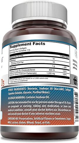 Amazing Formulas Calcium with Vitamin D3 Softgels Supplement | Non-GMO | Gluten-Free (120 Count) in Saudi Arabia