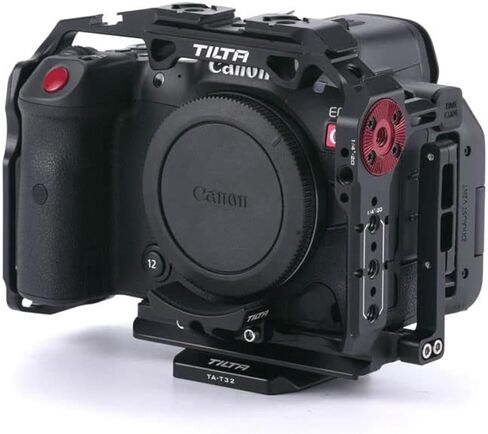 Tilta Half Camera Cage for Canon R5C Lightweight Kit | Dual Directional Arca-Swiss Quick Release Plate | Unobstructed Original Grip | Silicone Pad – Black in Saudi Arabia